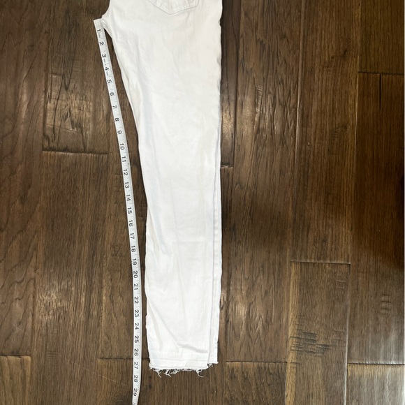 Machine Slightly Distressed White Jeans - Picture 9 of 11